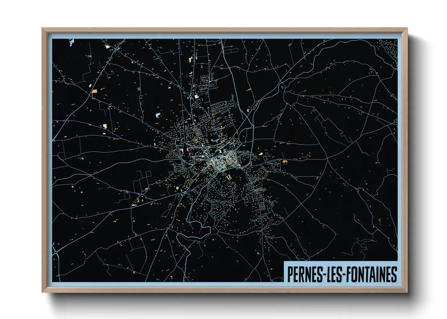 Une affiche de carte sur Pernes-les-Fontaines