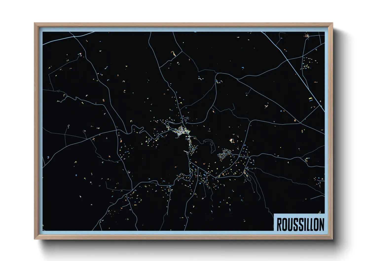 Une affiche de carte sur Roussillon