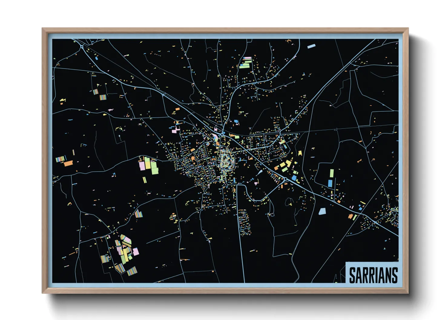 Une affiche de carte sur Sarrians