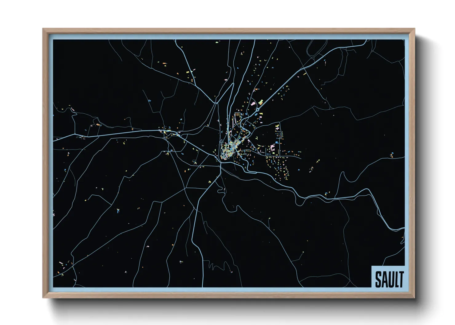 Une affiche de carte sur Sault