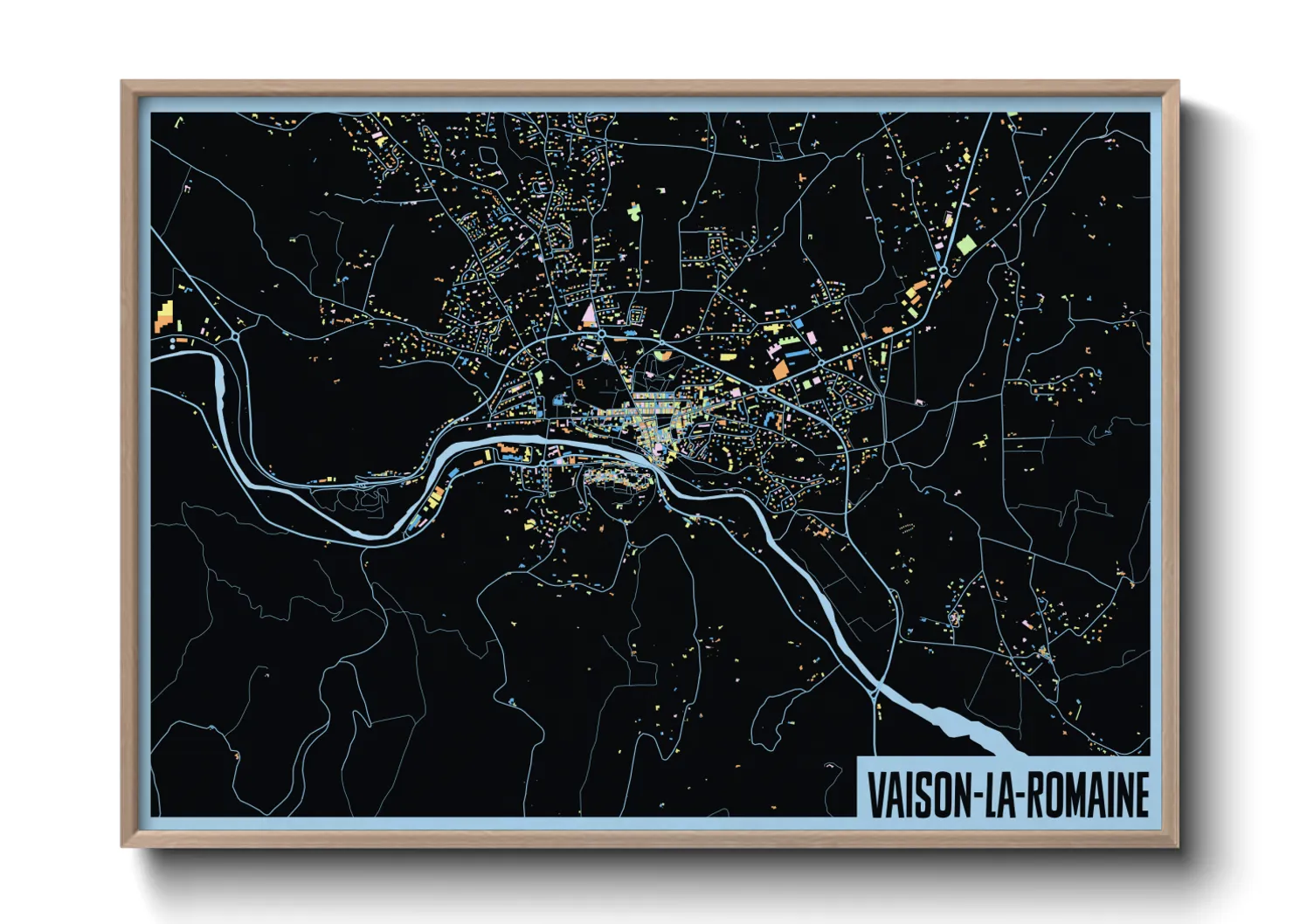 Une affiche de carte sur Vaison-la-Romaine