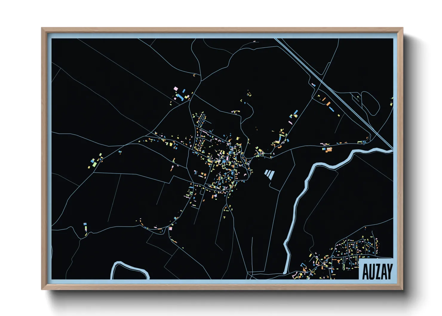 Une affiche de carte sur Auzay