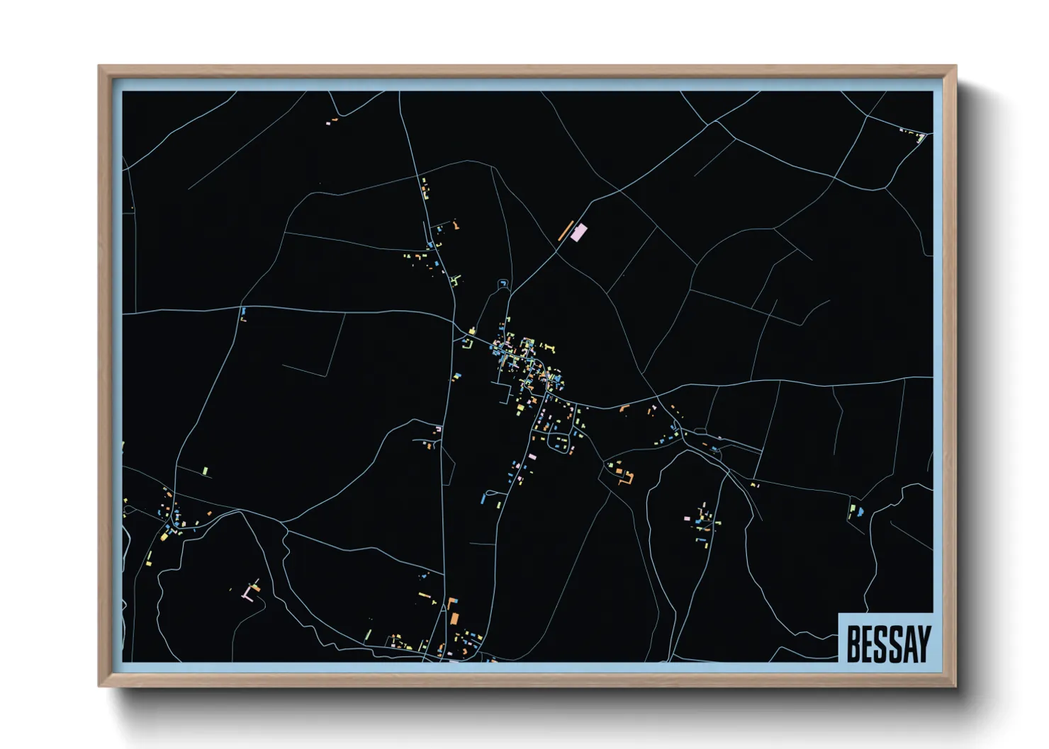 Une affiche de carte sur Bessay