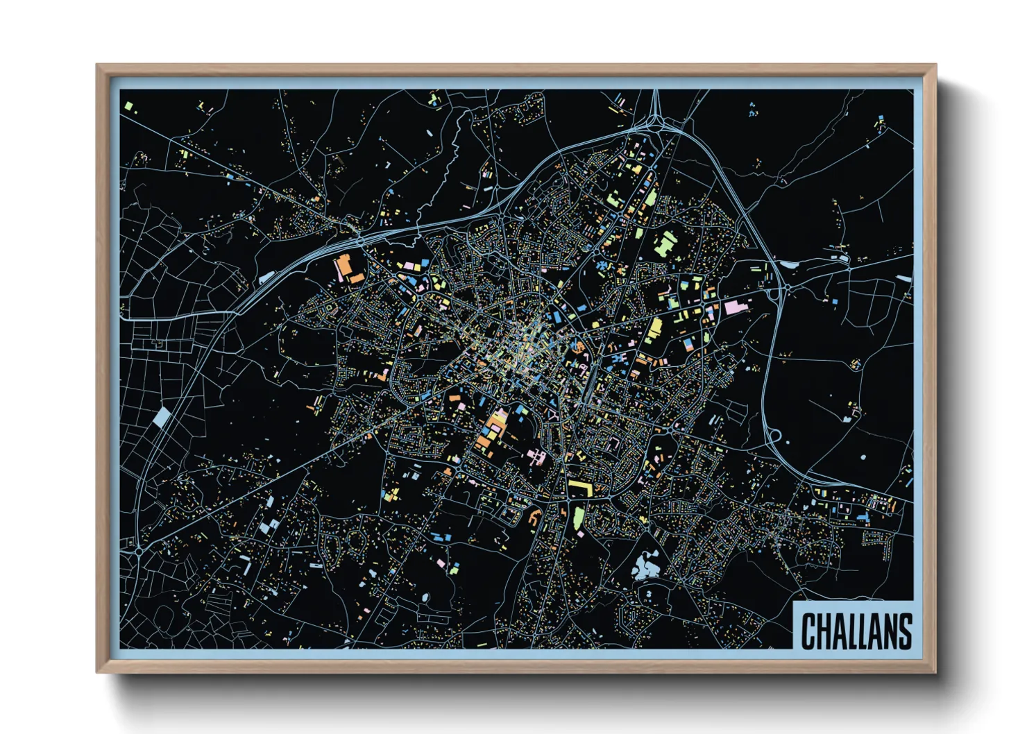 Une affiche de carte sur Challans