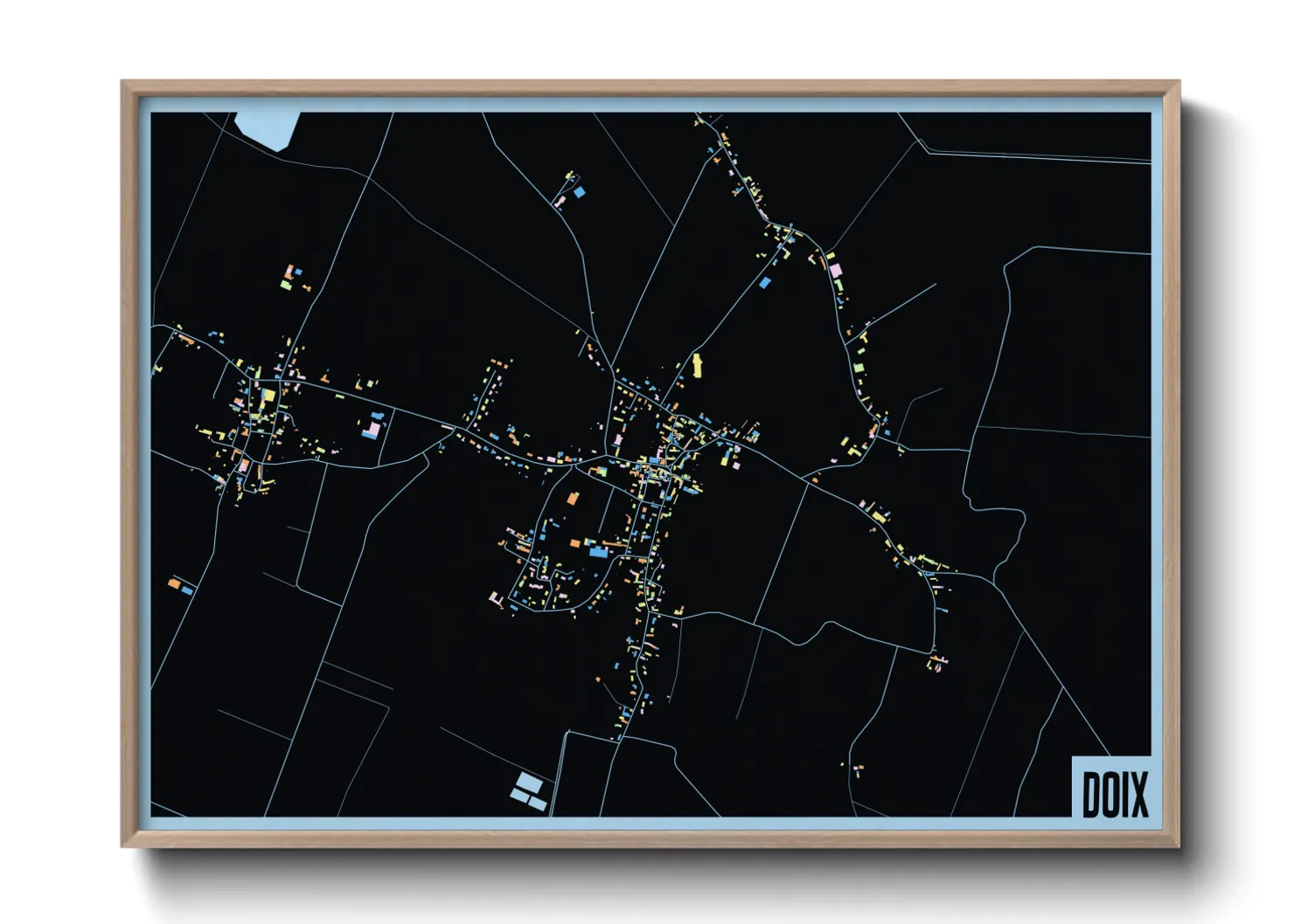 Une affiche de carte sur Doix