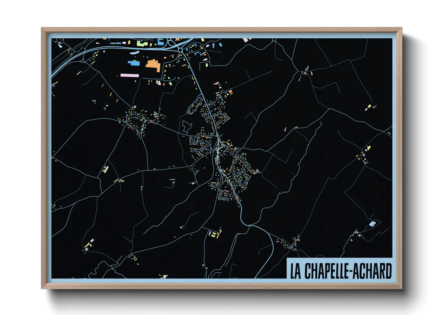 Une affiche de carte sur La Chapelle-Achard