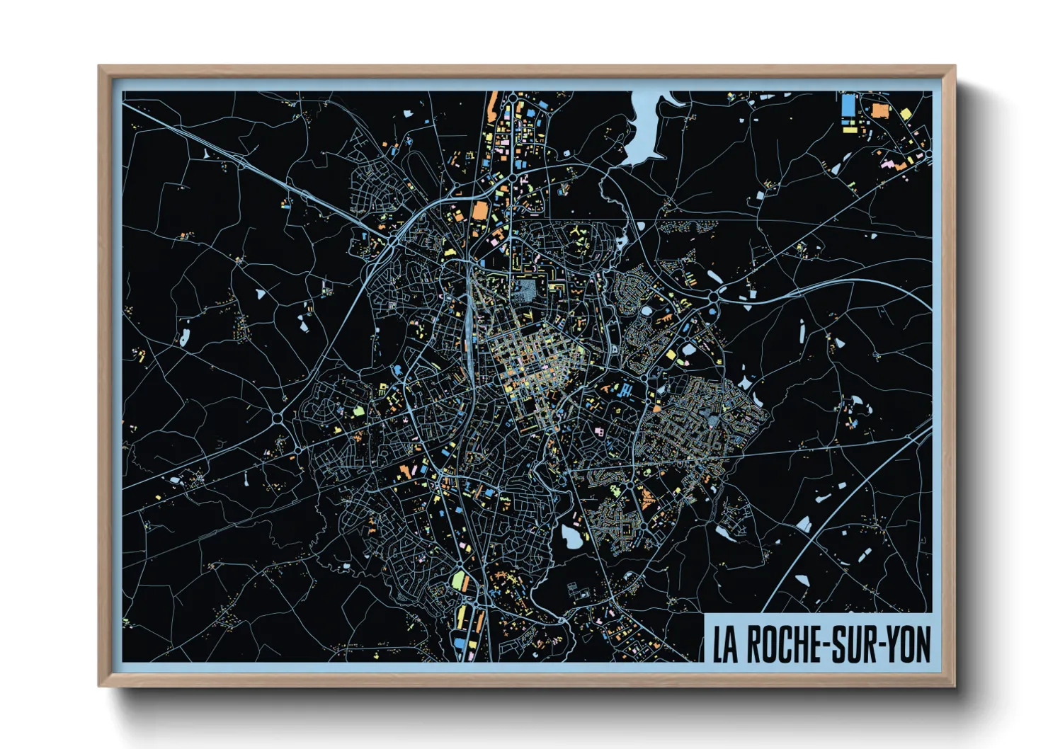 Une affiche de carte sur La Roche-sur-Yon