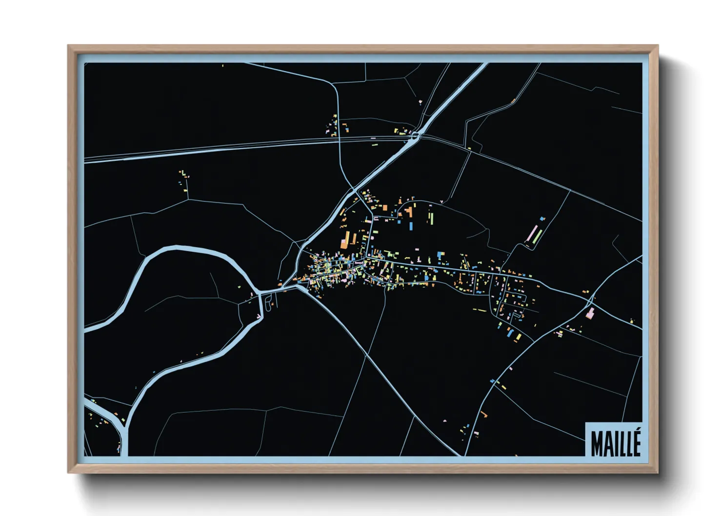 Une affiche de carte sur Maillé