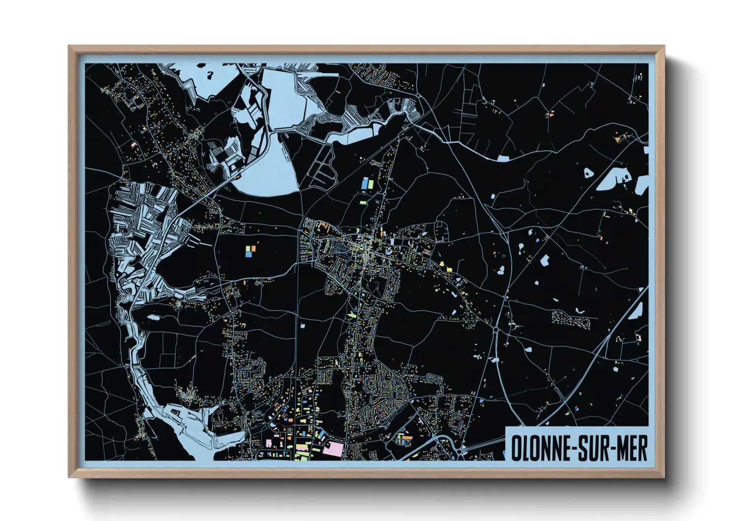 Une affiche de carte sur Olonne-sur-Mer