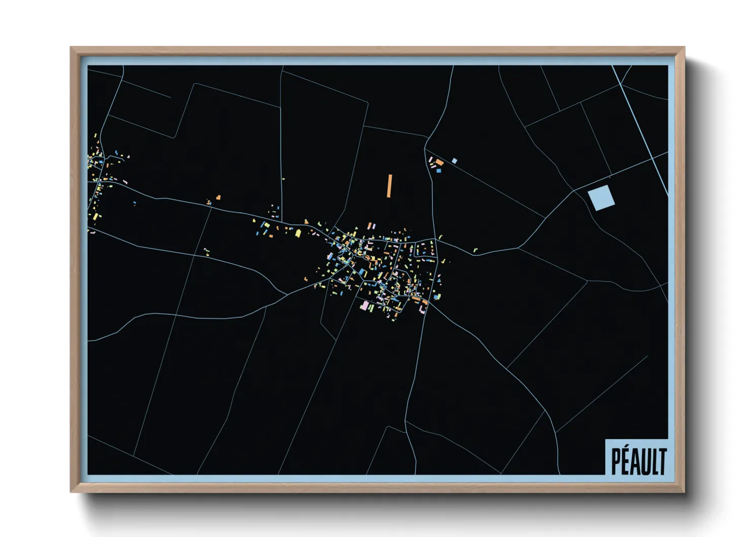 Une affiche de carte sur Péault