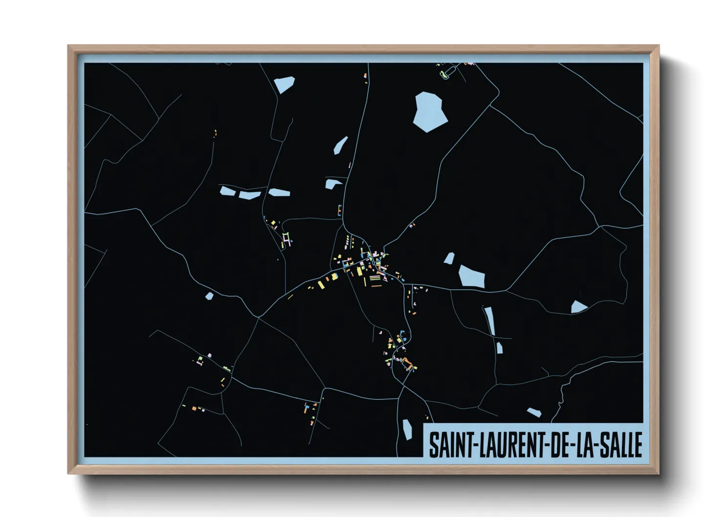 Une affiche de carte sur Saint-Laurent-de-la-Salle