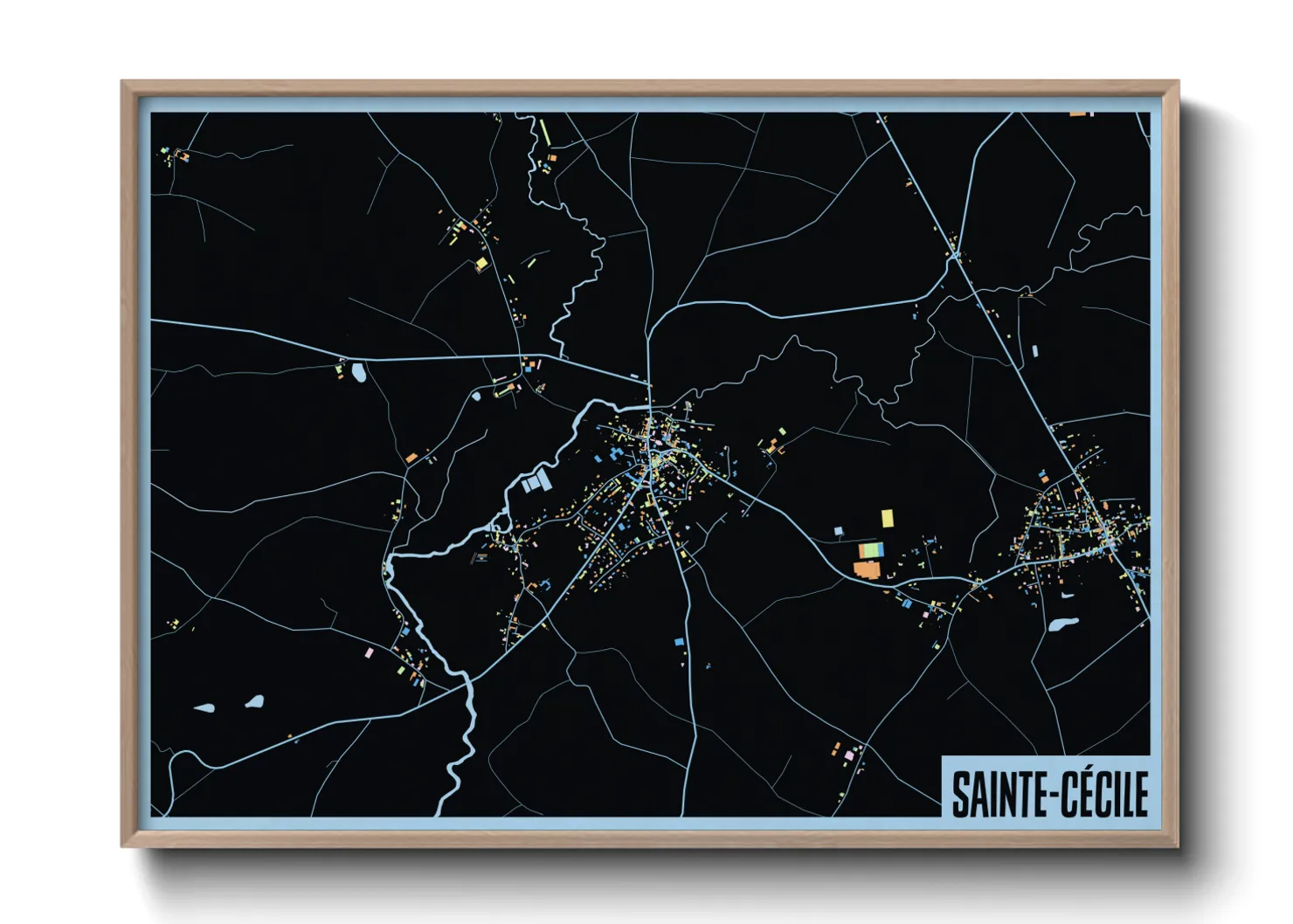 Une affiche de carte sur Sainte-Cécile