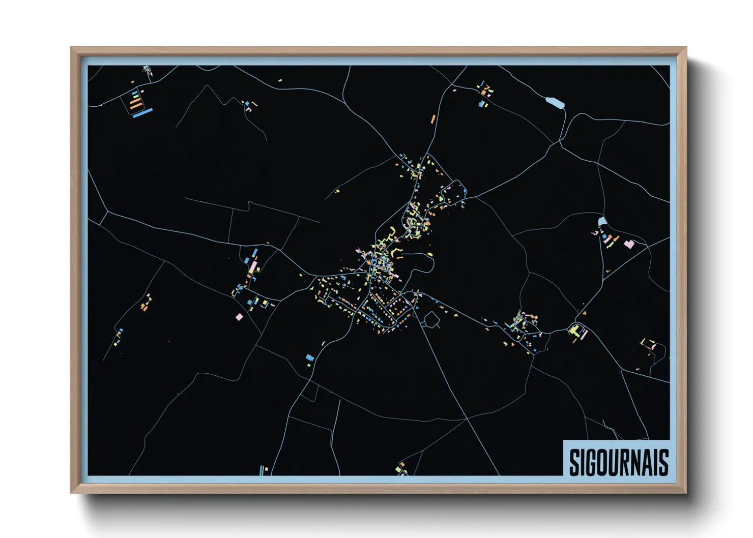 Une affiche de carte sur Sigournais