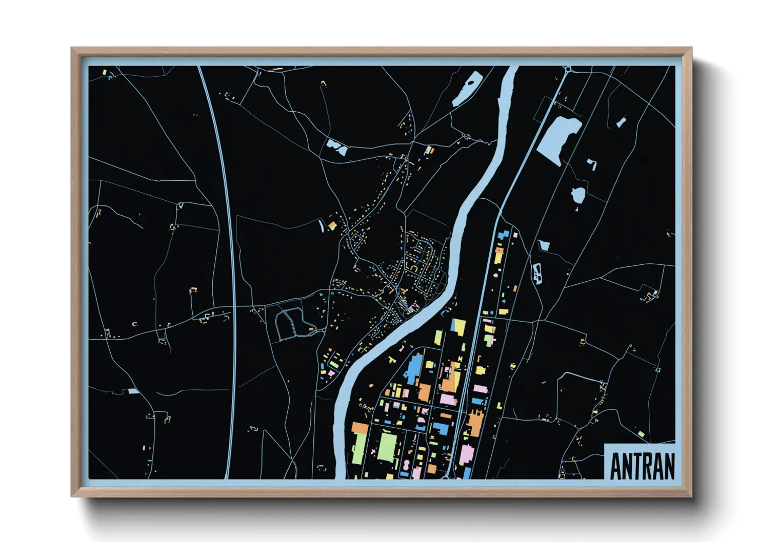 Une affiche de carte sur Antran