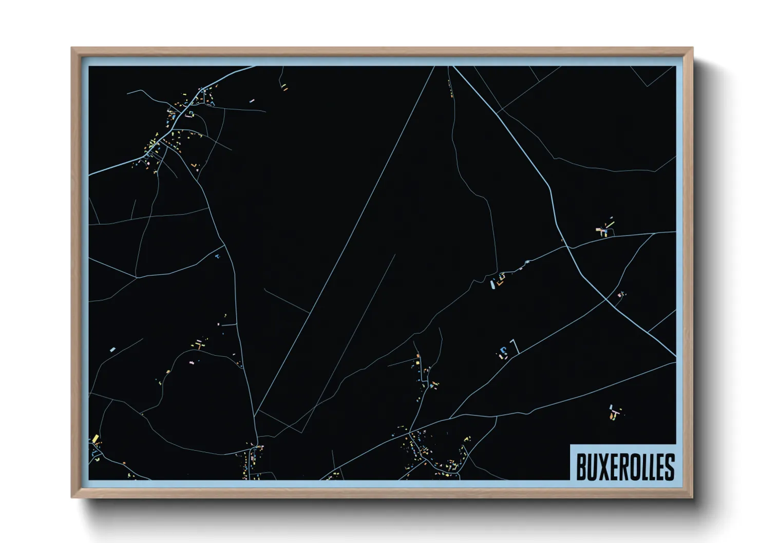 Une affiche de carte sur Buxerolles