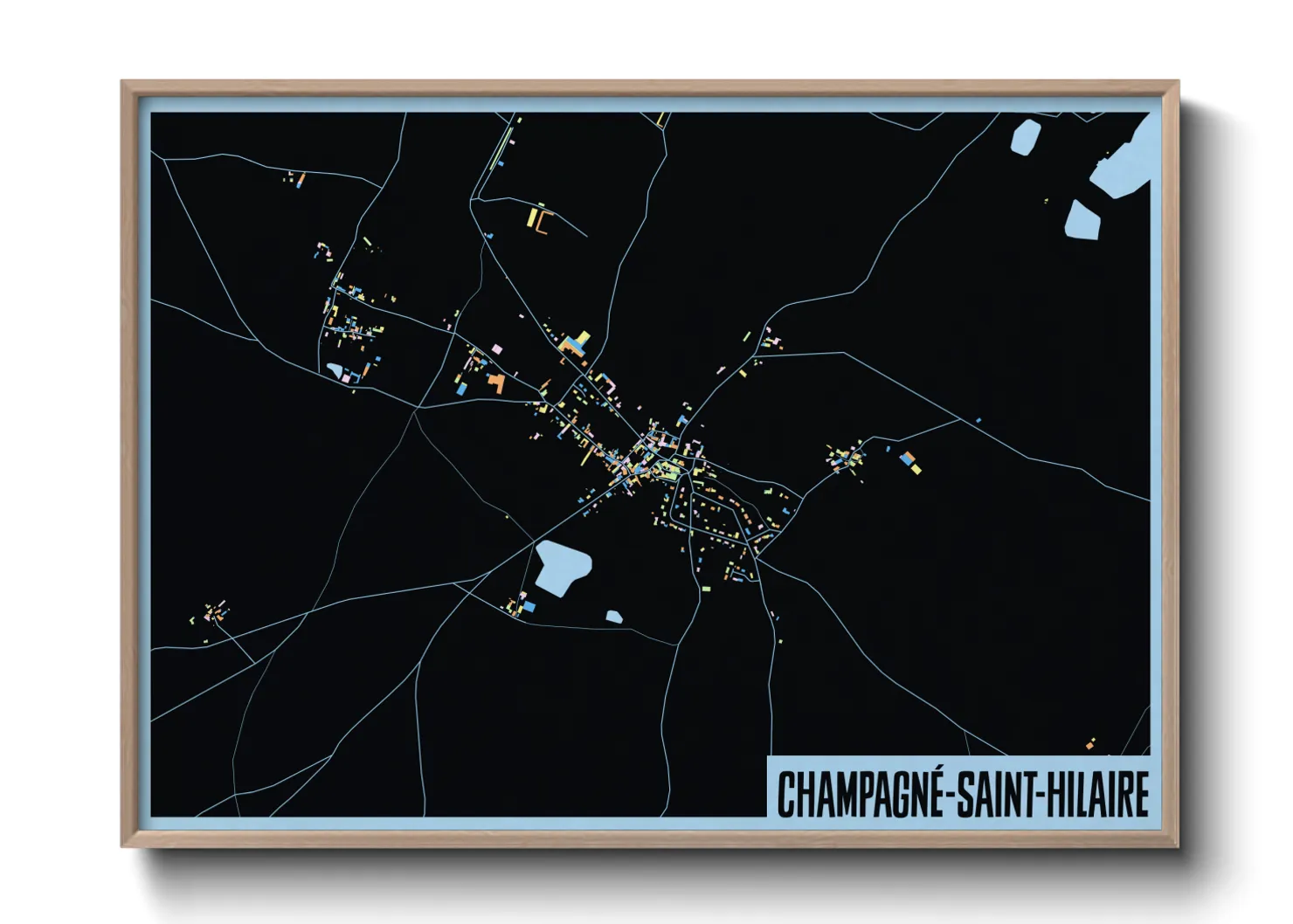 Une affiche de carte sur Champagné-Saint-Hilaire
