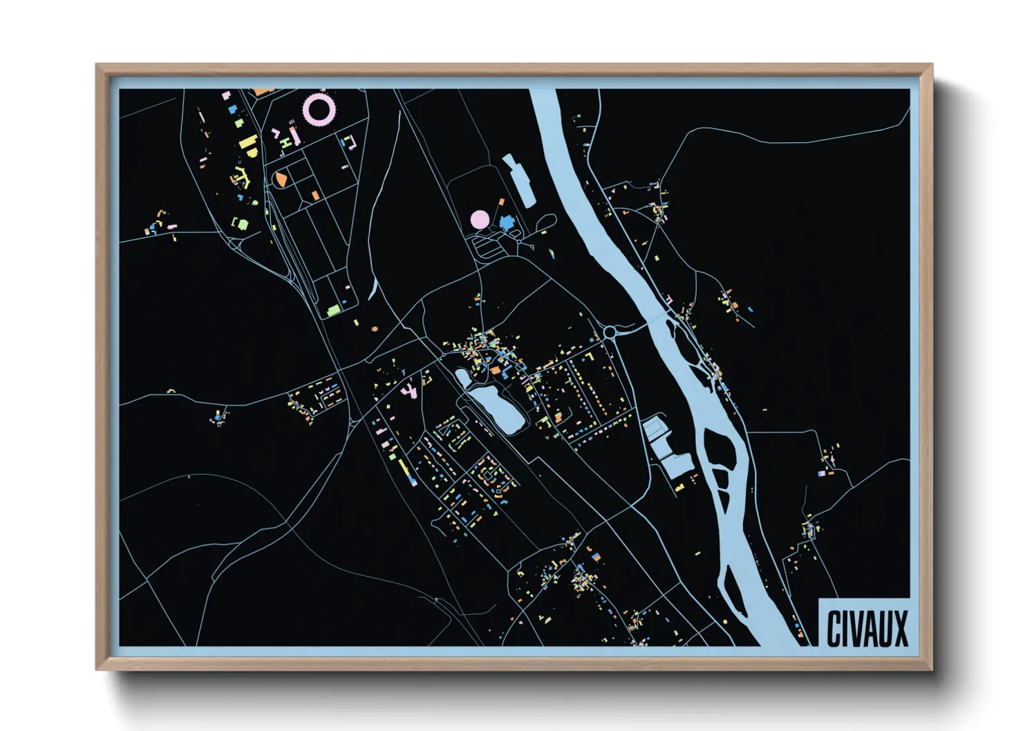 Une affiche de carte sur Civaux