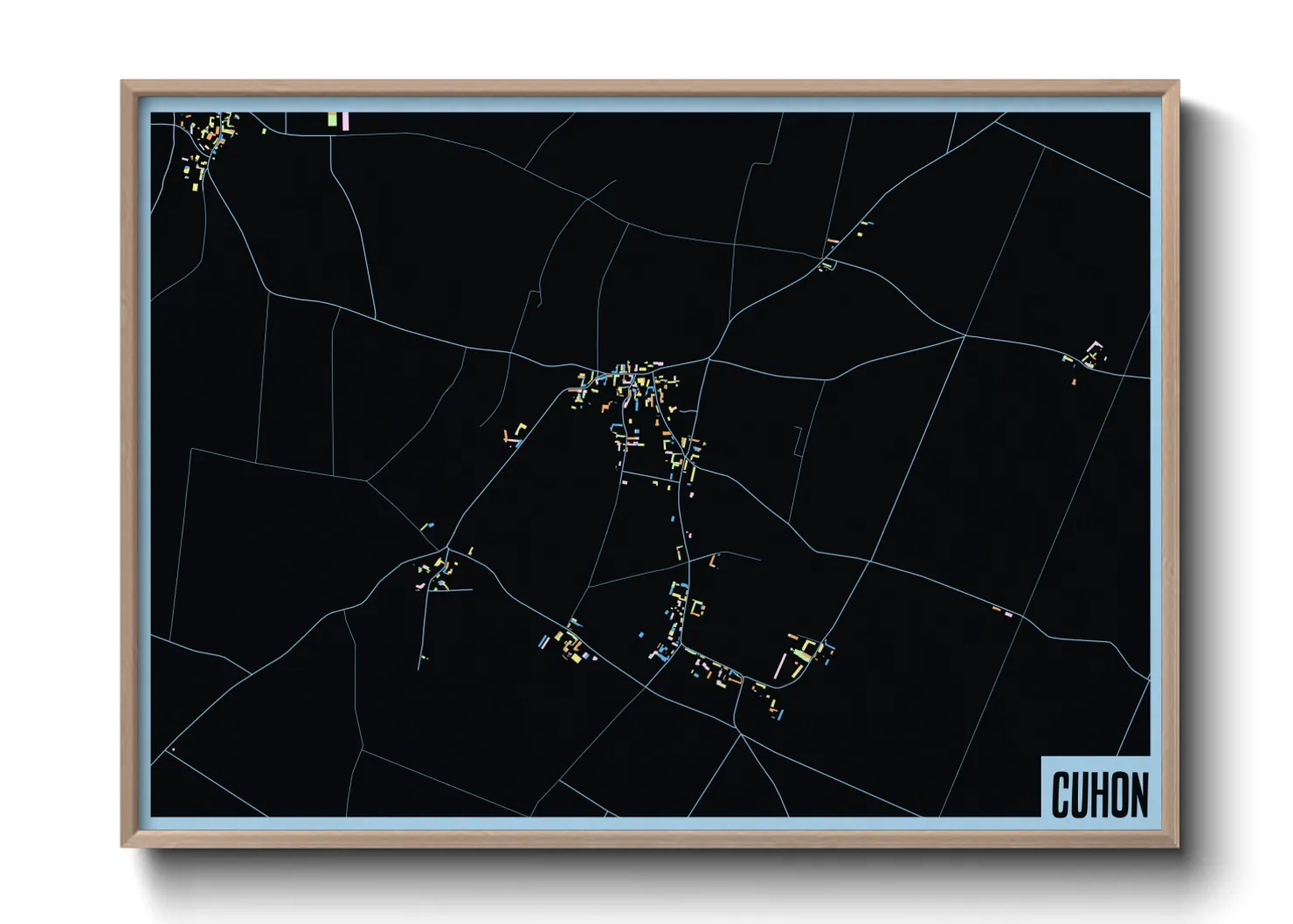 Une affiche de carte sur Cuhon