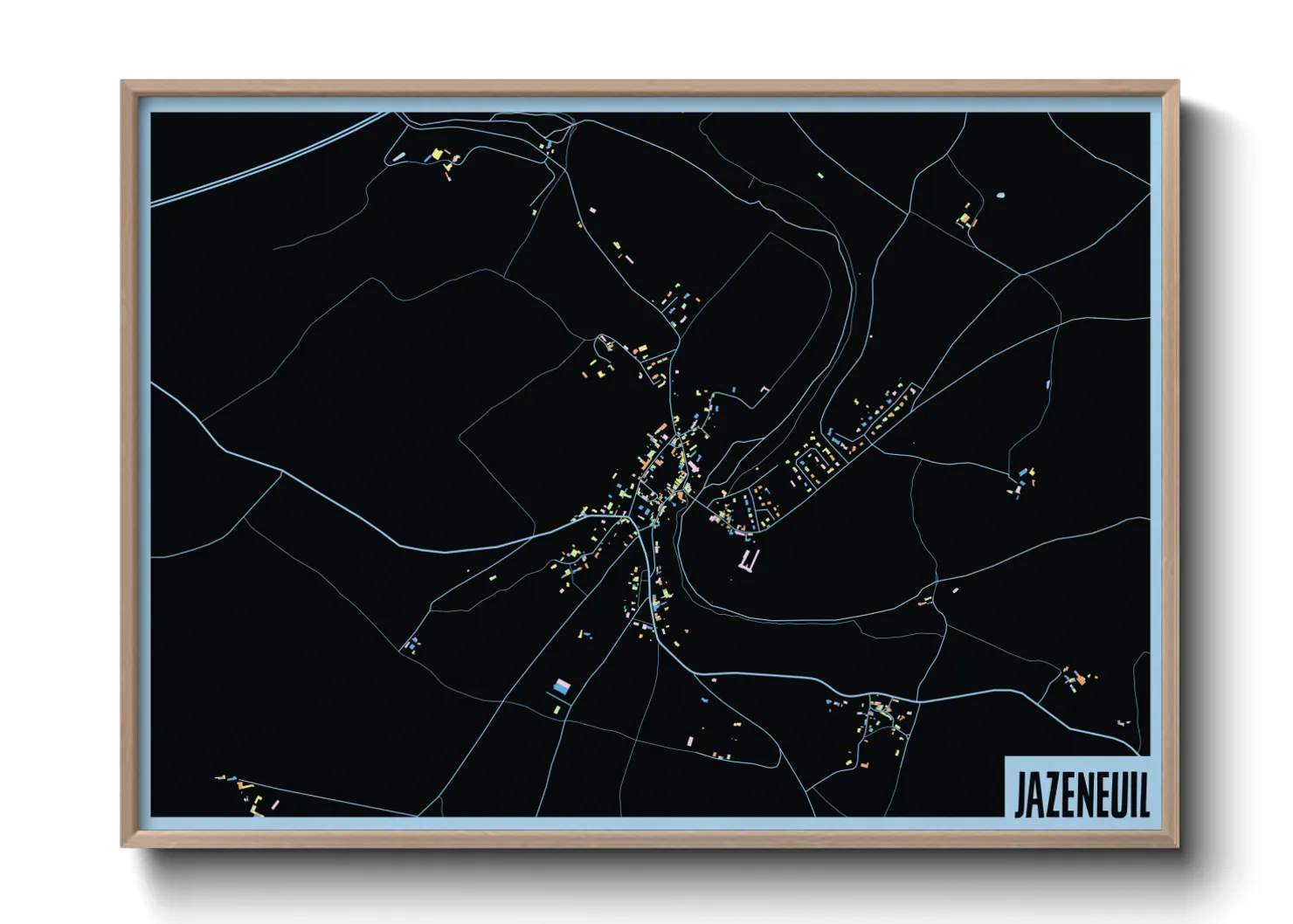 Une affiche de carte sur Jazeneuil