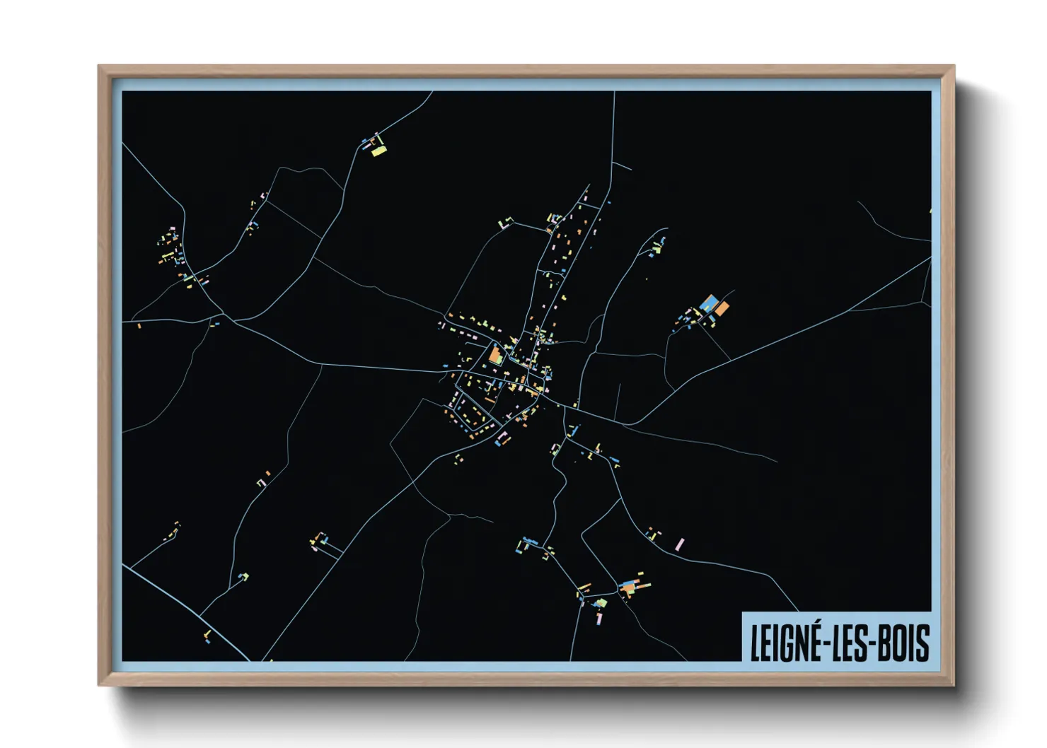 Une affiche de carte sur Leigné-les-Bois