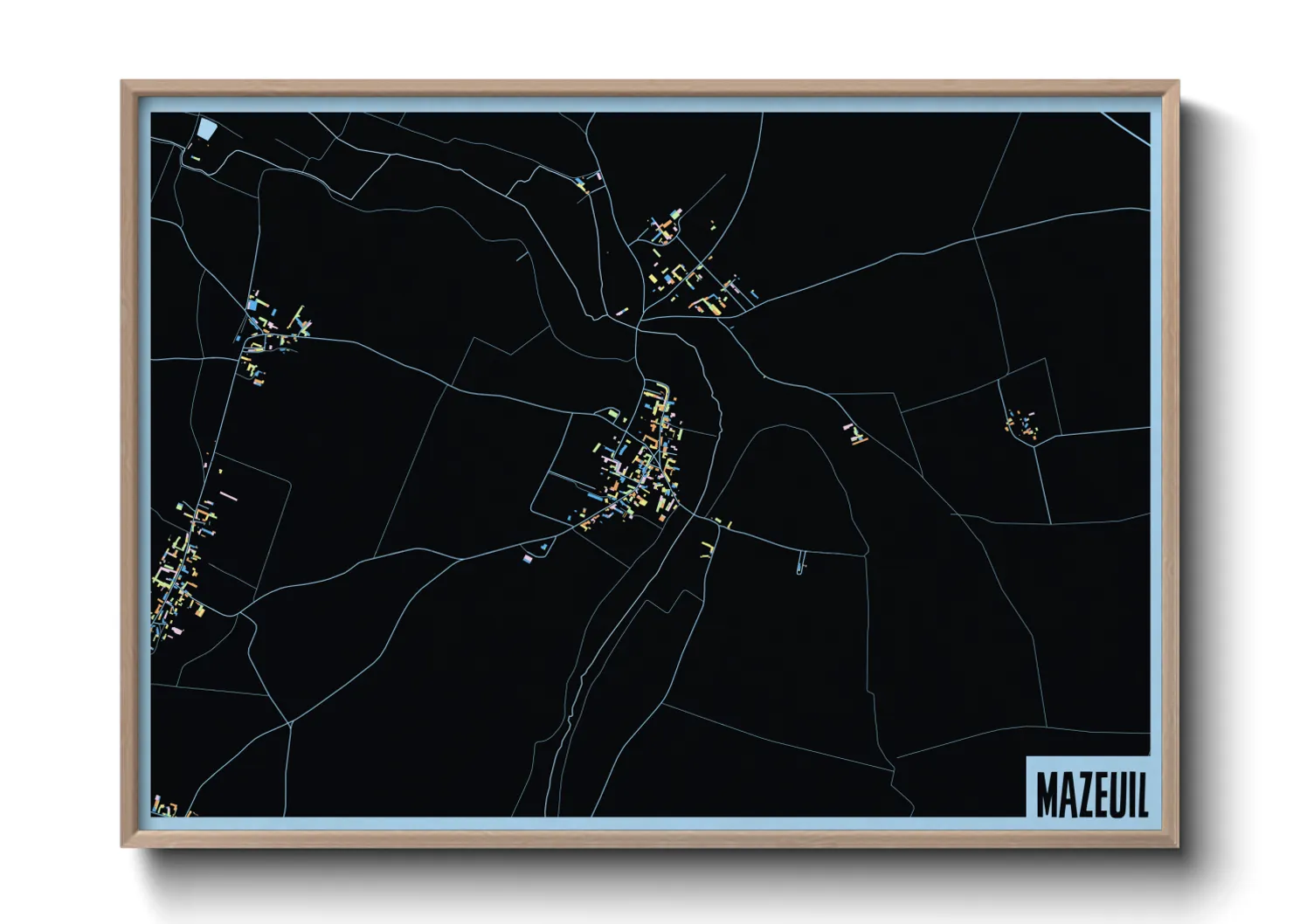 Une affiche de carte sur Mazeuil