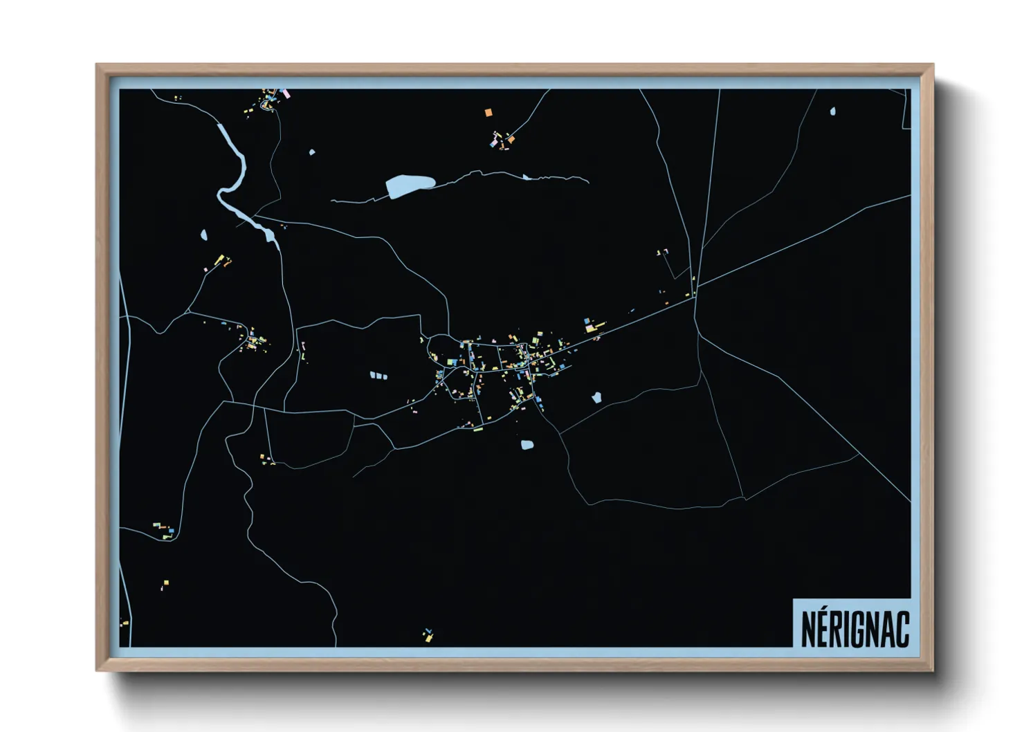 Une affiche de carte sur Nérignac