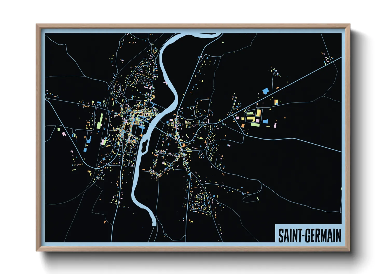 Une affiche de carte sur Saint-Germain