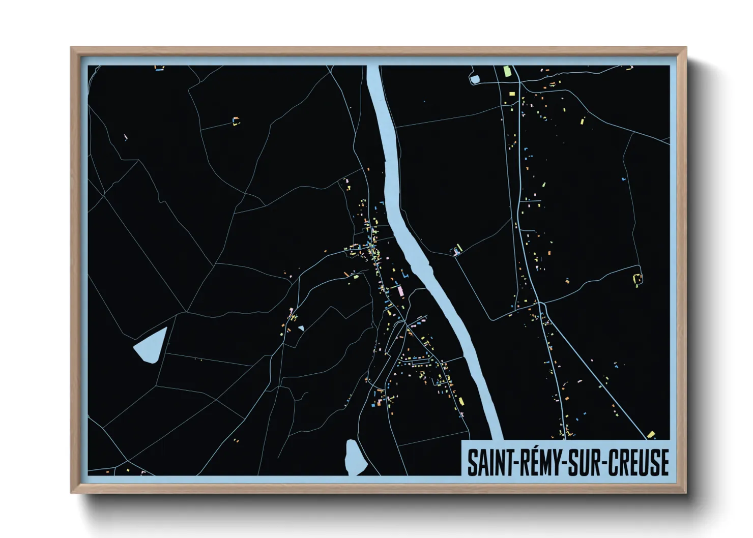 Une affiche de carte sur Saint-Rémy-sur-Creuse