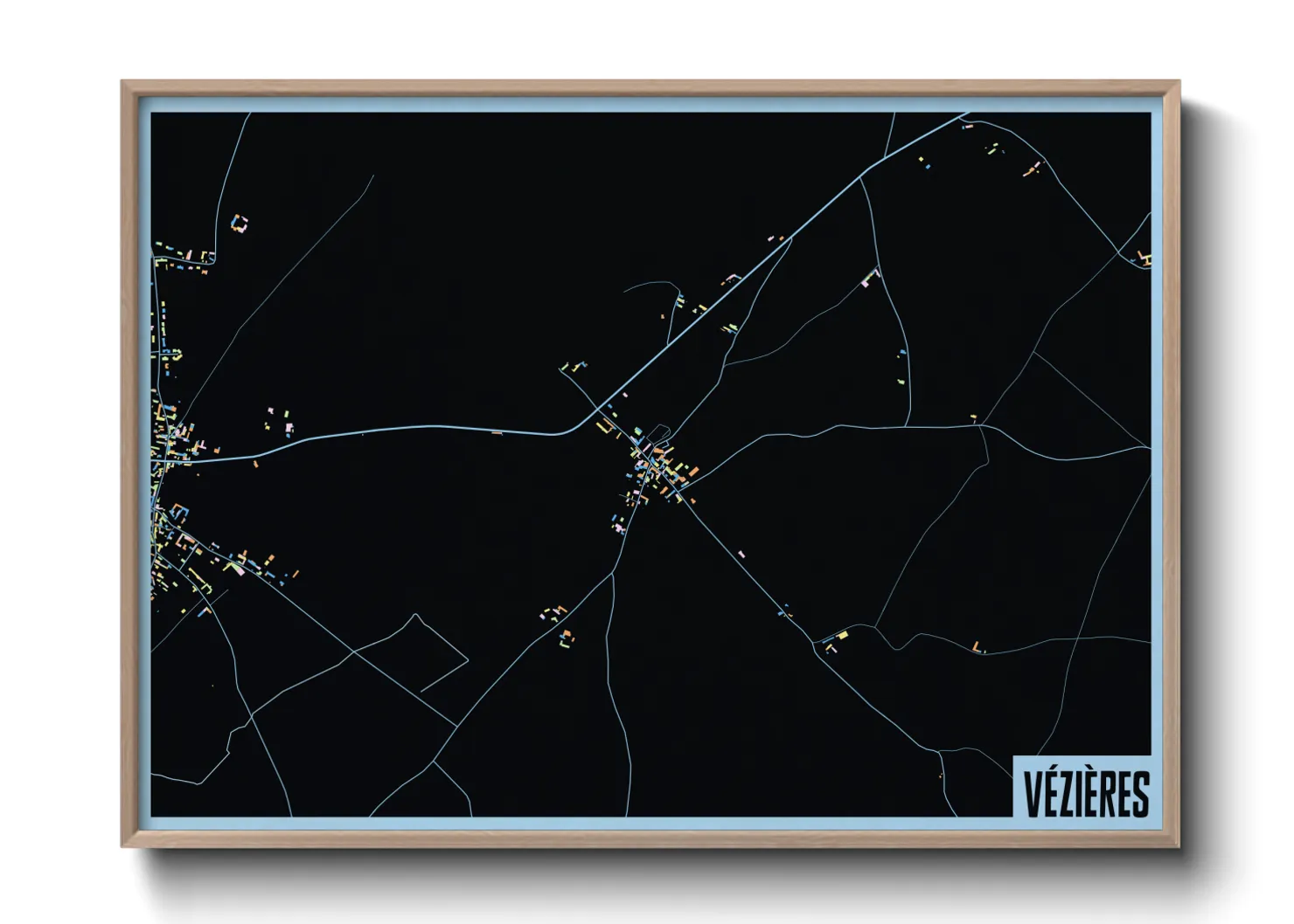 Une affiche de carte sur Vézières