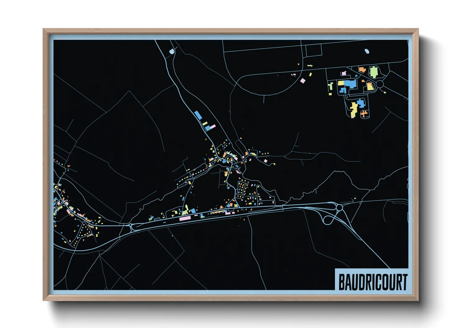 Une affiche de carte sur Baudricourt