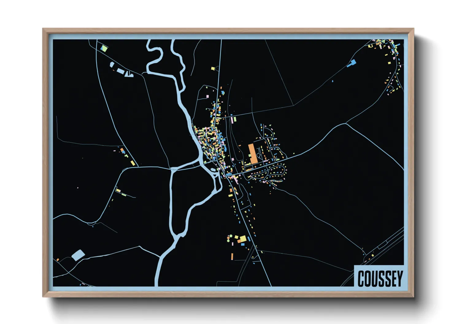 Une affiche de carte sur Coussey