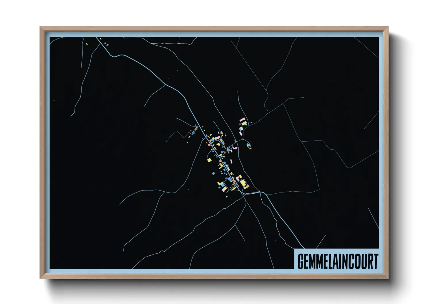 Une affiche de carte sur Gemmelaincourt