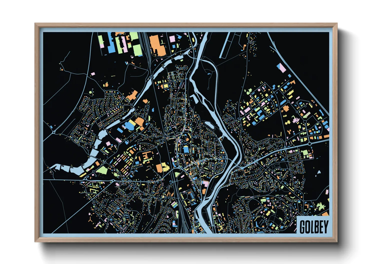 Une affiche de carte sur Golbey