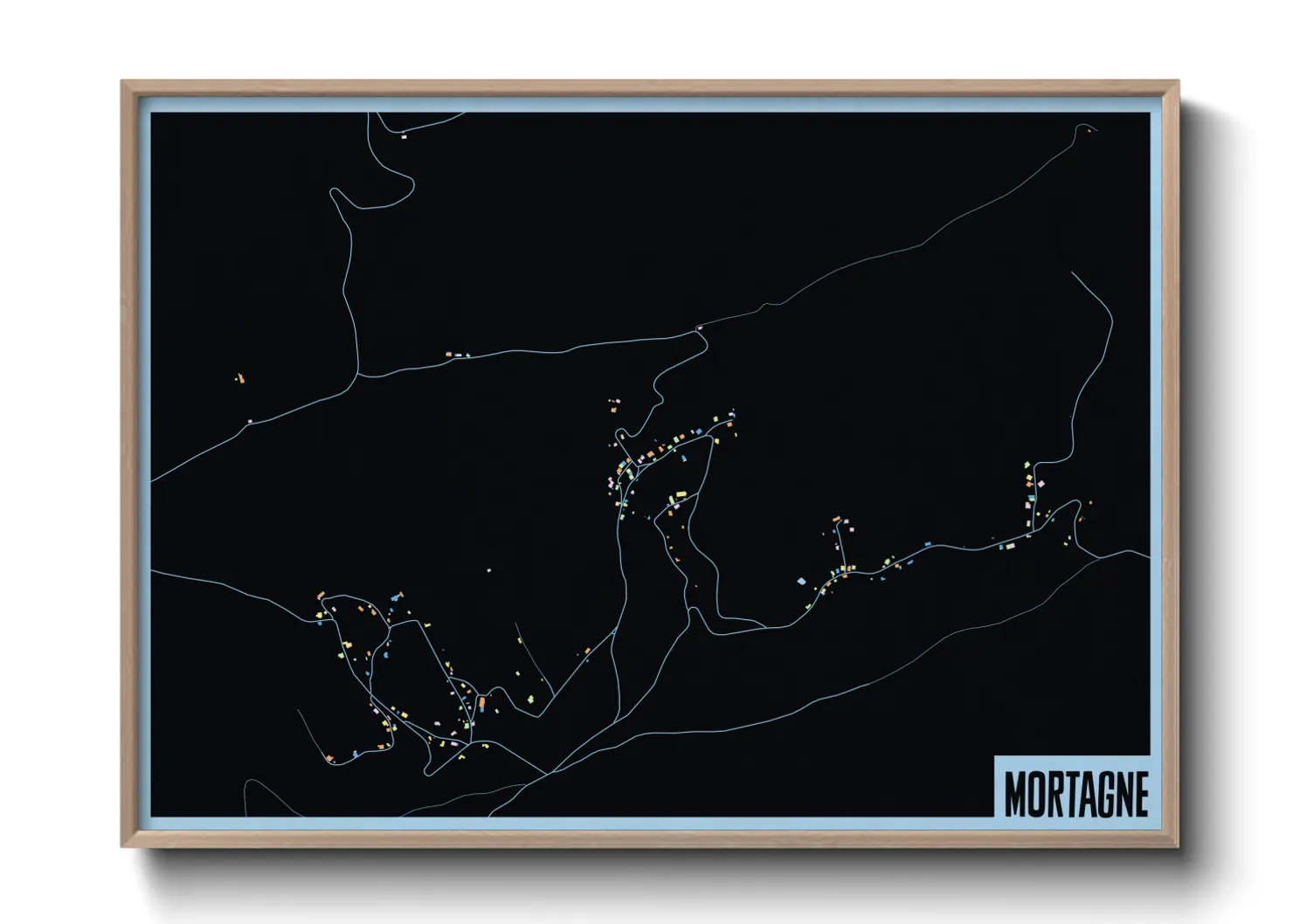 Une affiche de carte sur Mortagne
