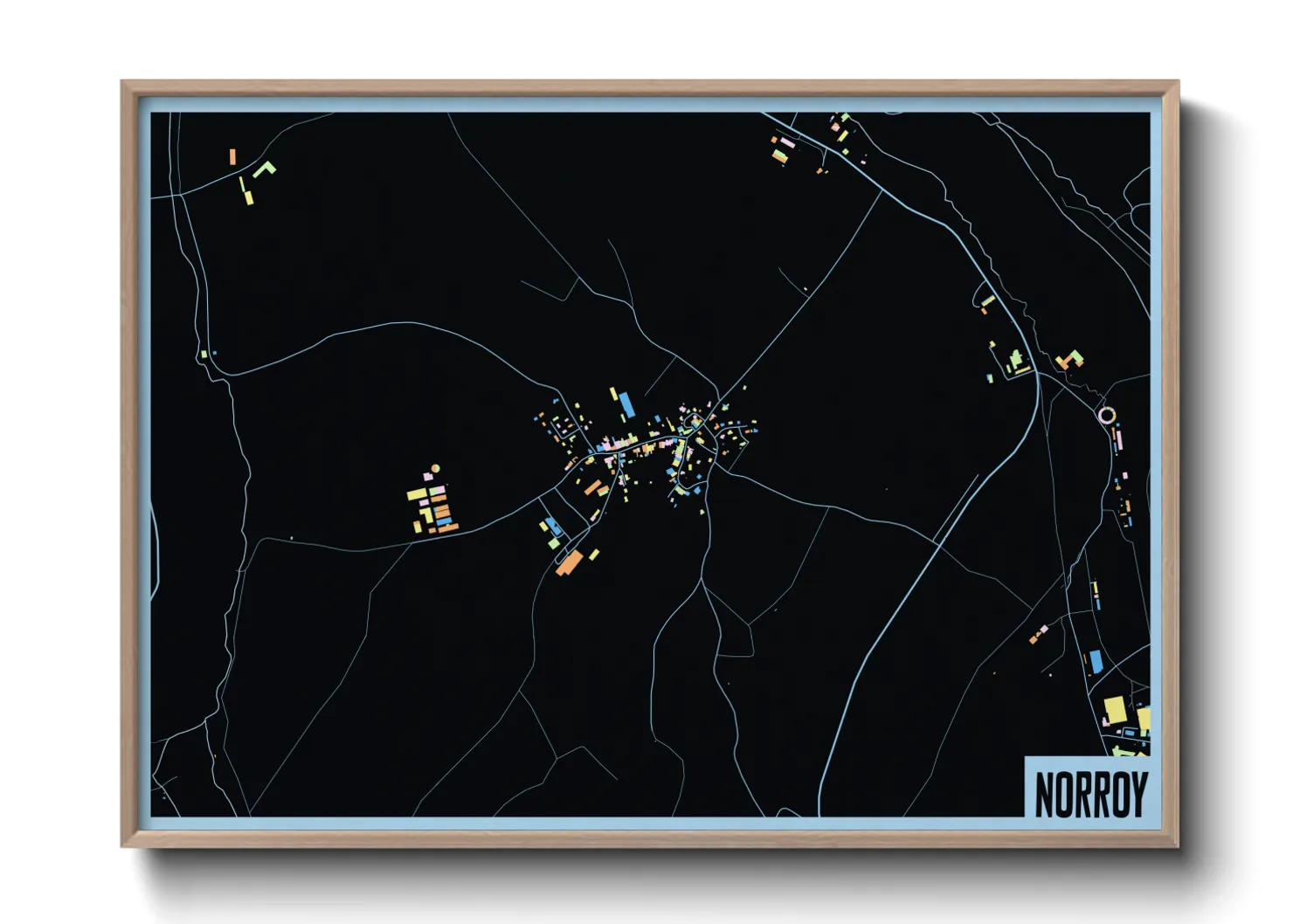 Une affiche de carte sur Norroy