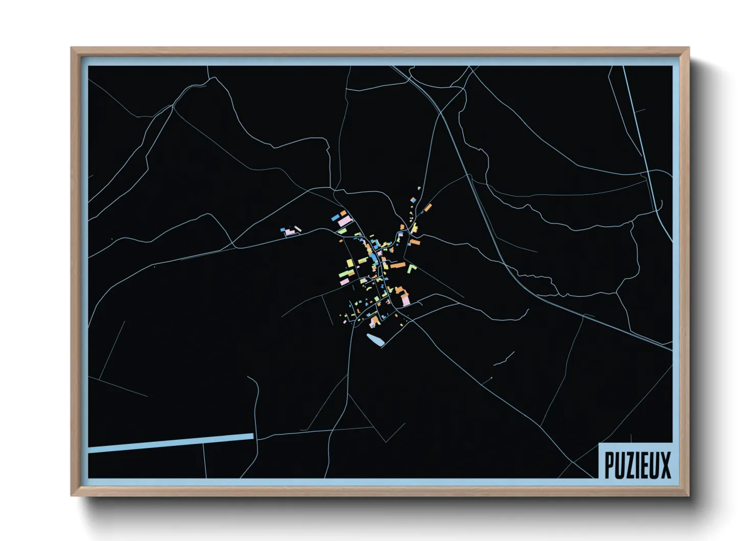 Une affiche de carte sur Puzieux