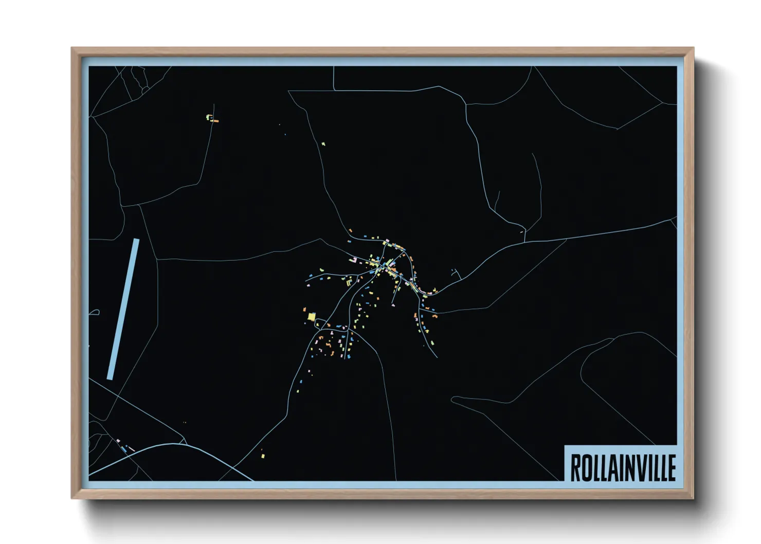 Une affiche de carte sur Rollainville