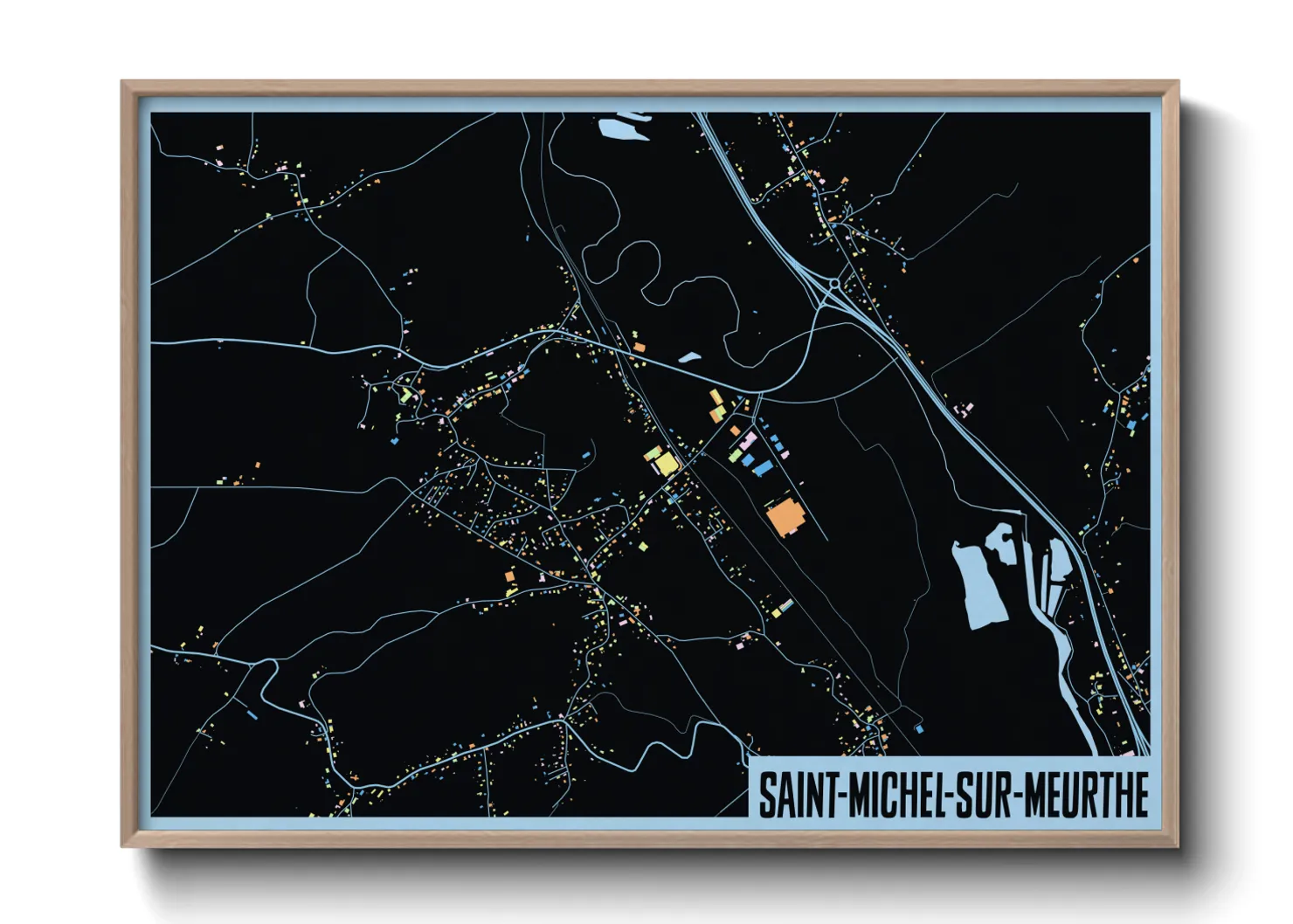 Une affiche de carte sur Saint-Michel-sur-Meurthe