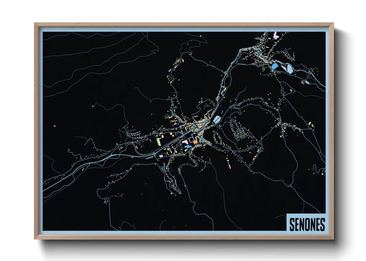 Une affiche de carte sur Senones