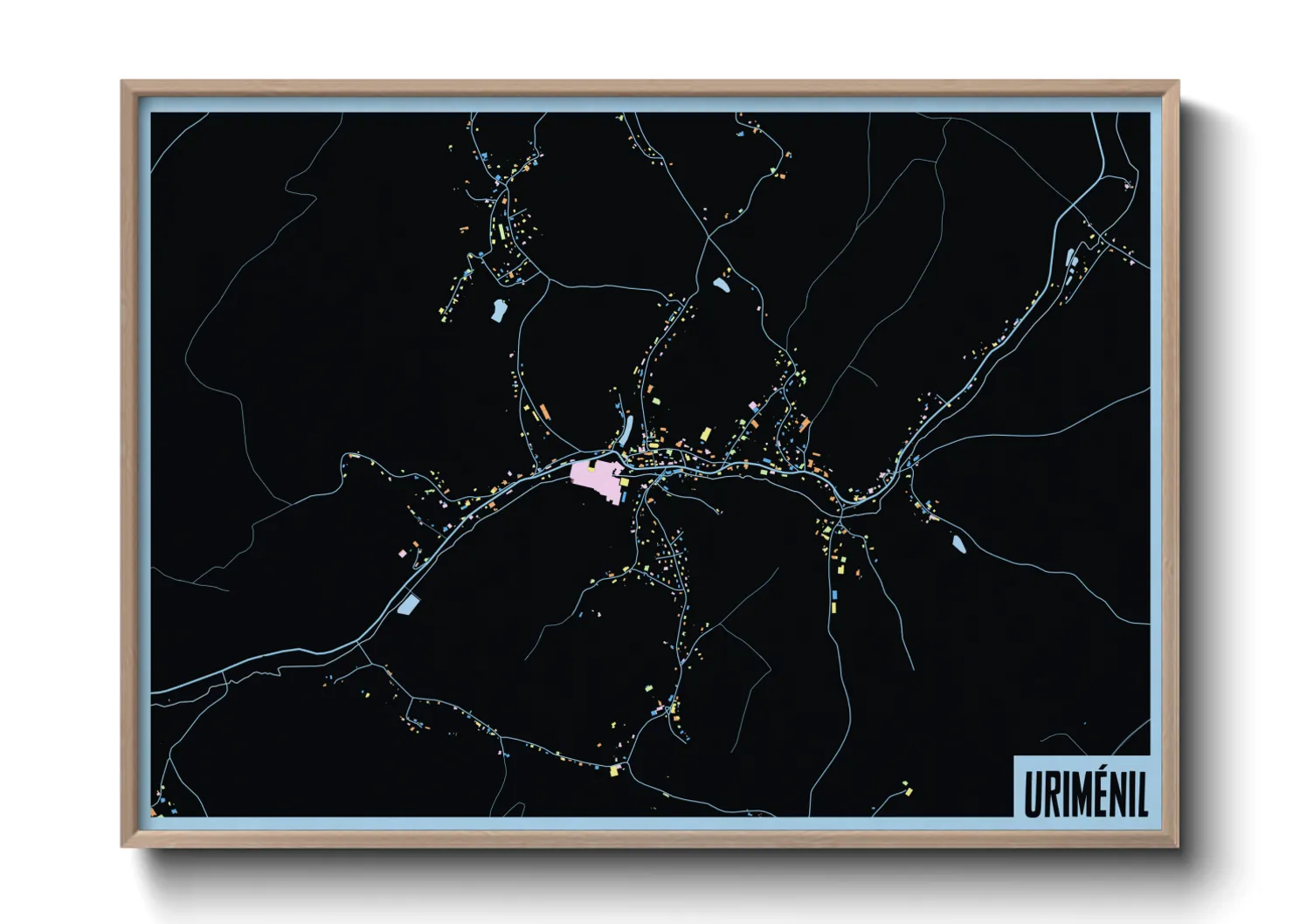 Une affiche de carte sur Uriménil