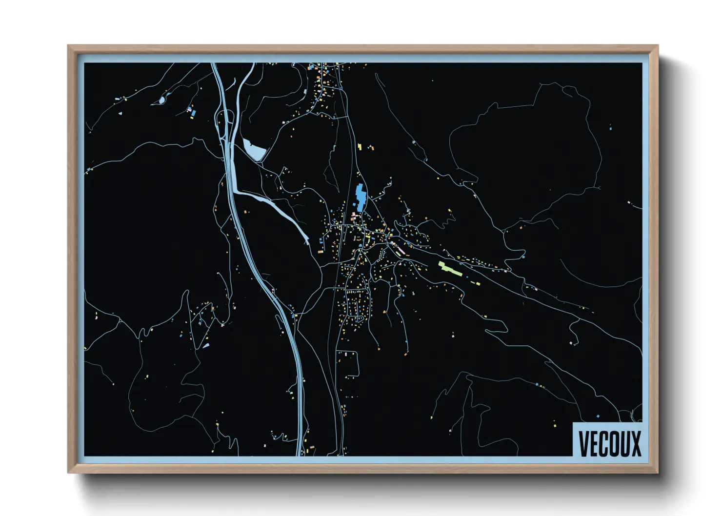 Une affiche de carte sur Vecoux