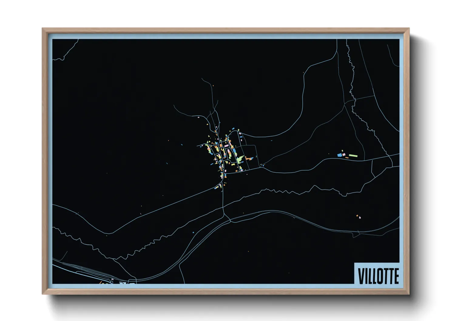 Une affiche de carte sur Villotte