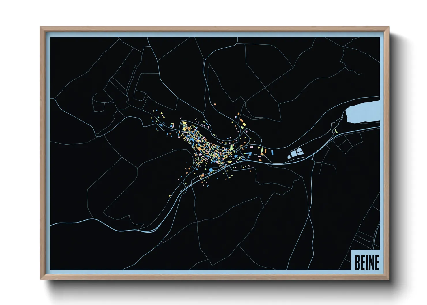 Une affiche de carte sur Beine