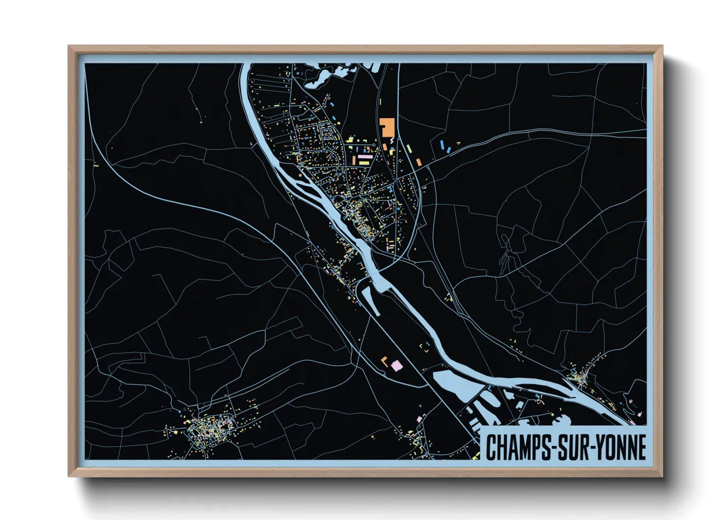 Une affiche de carte sur Champs-sur-Yonne