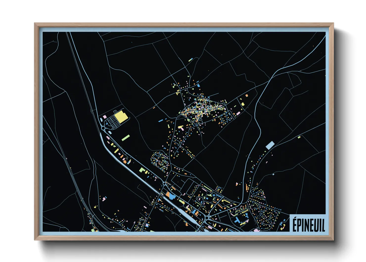 Une affiche de carte sur Épineuil