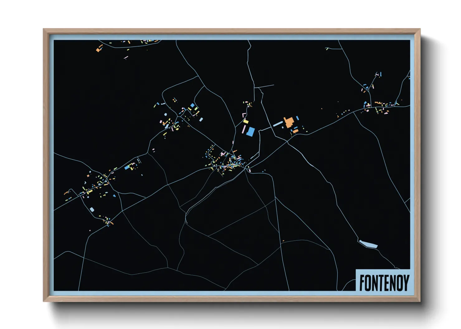 Une affiche de carte sur Fontenoy