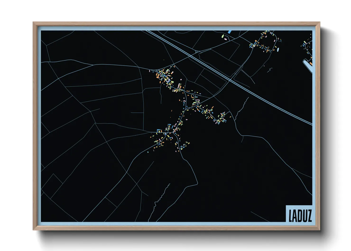 Une affiche de carte sur Laduz