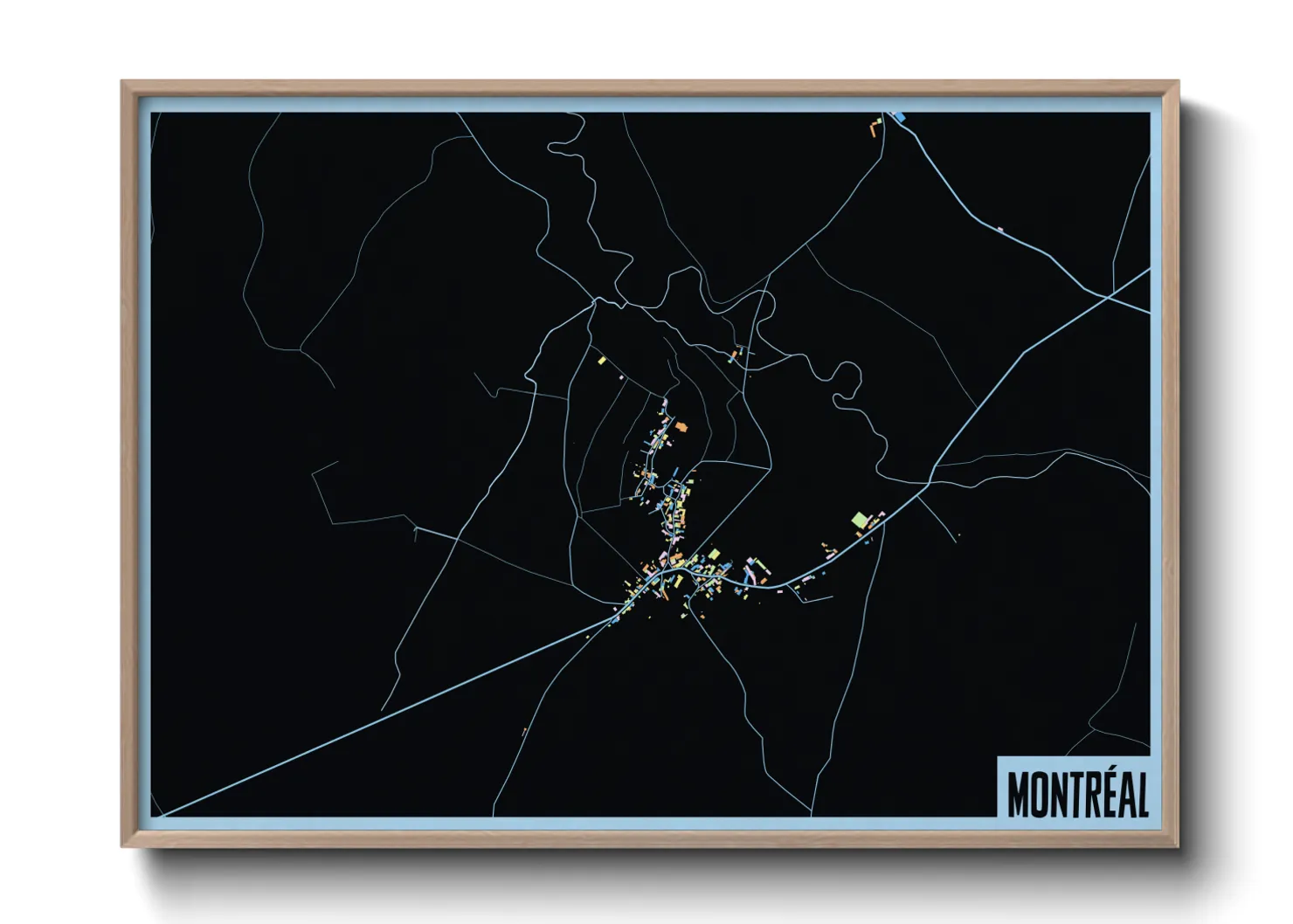 Une affiche de carte sur Montréal