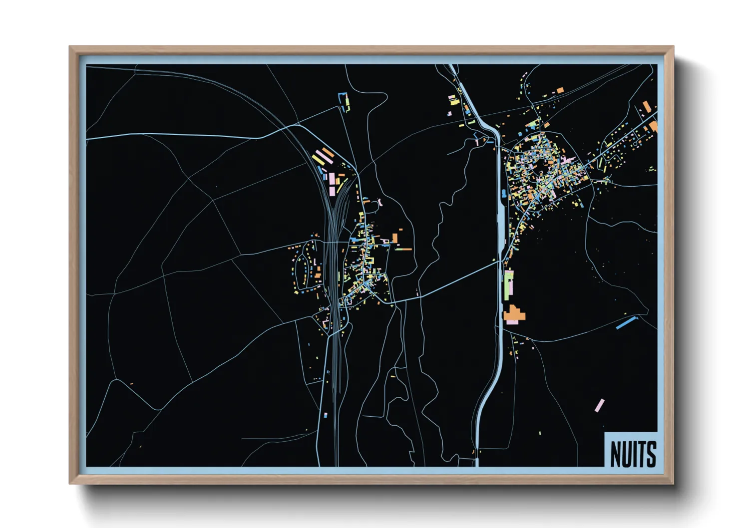 Une affiche de carte sur Nuits