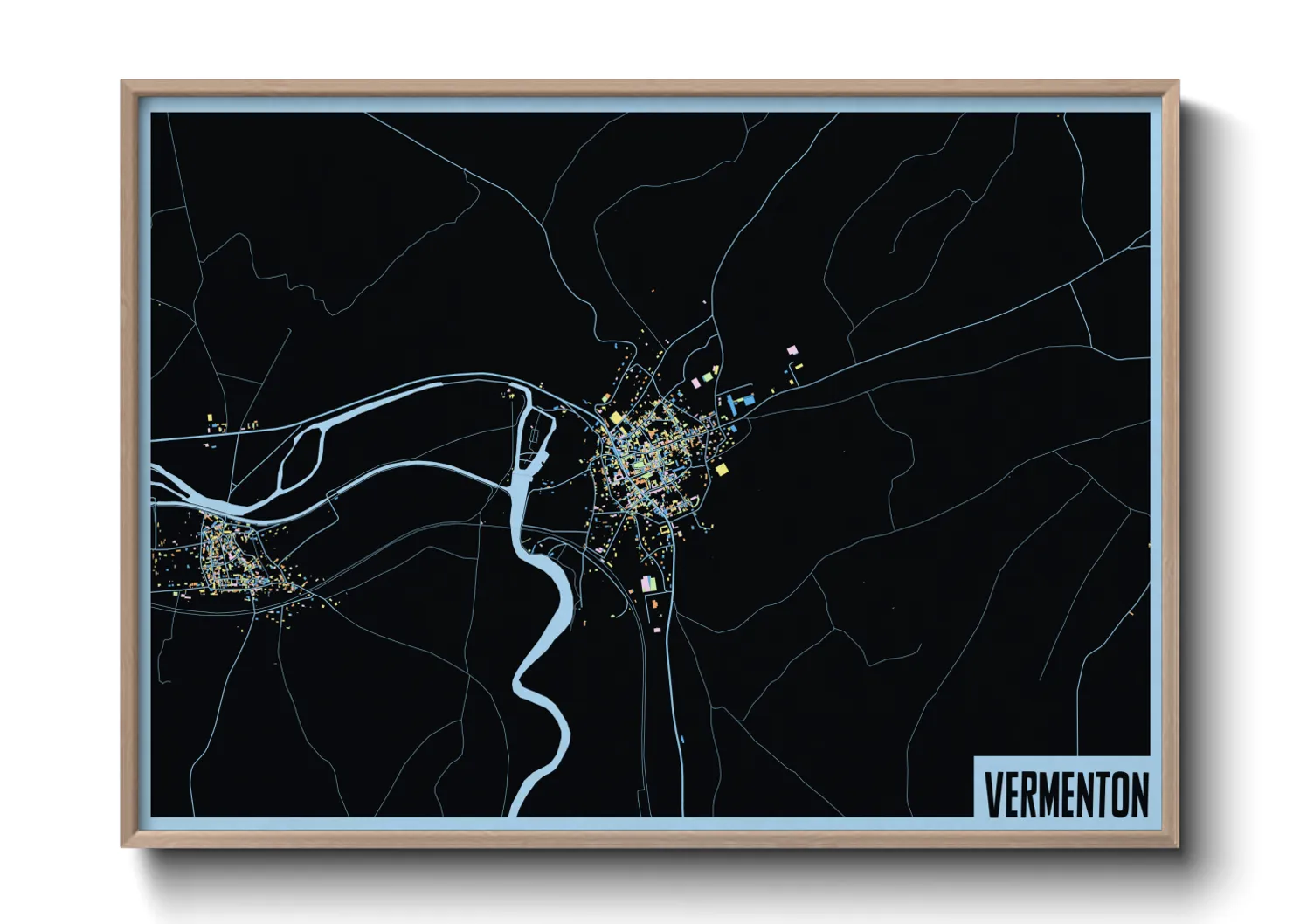 Une affiche de carte sur Vermenton